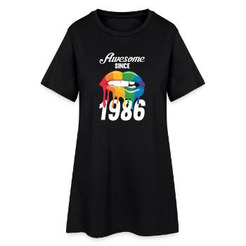 Rainbow Lips 1986 - Robe T-shirt Femme - noir - Devant