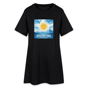 Argentinien Reise Design - Frauen T-Shirt-Kleid - Schwarz - Vorne