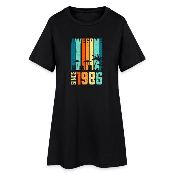 Silhouette tropicale vintage depuis 1986 - Robe T-shirt Femme - noir - Devant