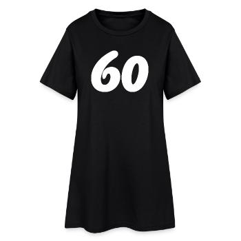 60. 60 JAHRE. 60-JÄHRIGES JUBILÄUM. 60. GEBURTSTAG. - Frauen T-Shirt-Kleid - Schwarz - Vorne
