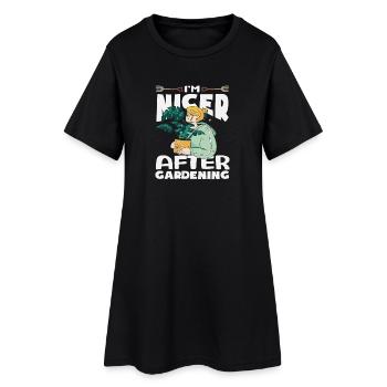Schöner Nach Der Gartenarbeit Pflanzenliebhaber - Frauen T-Shirt-Kleid - Schwarz - Vorne