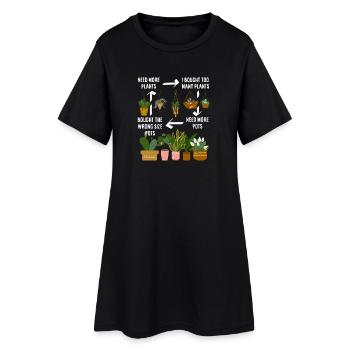 Jardinier amateur de plantes - Robe T-shirt Femme - noir - Devant