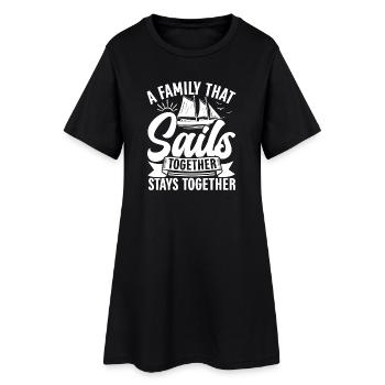 Une famille qui navigue ensemble reste unie Captai - Robe T-shirt Femme - noir - Devant