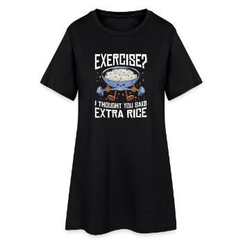 Cadeau pour amateurs de riz : exercice supplémentaire - Robe T-shirt Femme - noir - Devant