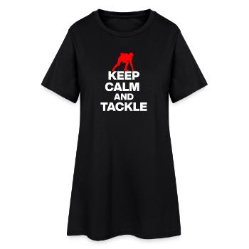 KEEP CALM AND TACKLE! FOOTBALL FAN GIFT USA rw - Women’s T-Shirt Dress - black - Front