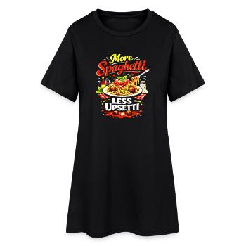 More Spaghetti Less Upsetti - Frauen T-Shirt-Kleid - Schwarz - Vorne