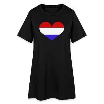 Drapeau du cœur des Pays-Bas - Robe T-shirt Femme - noir - Devant
