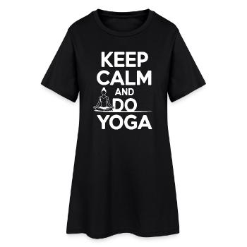 Restez calme et faites du yoga - Robe T-shirt Femme - noir - Devant