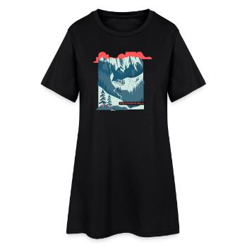 Illustration du paysage de la montagne Piste Rush - Robe T-shirt Femme - noir - Devant