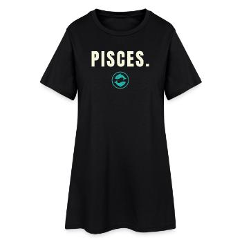 Pisces. Sternzeichen - Success Edition - Frauen T-Shirt-Kleid - Schwarz - Vorne