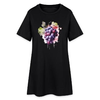 Raisins Aquarelle - Robe T-shirt Femme - noir - Devant