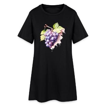 Grappe d’aquarelle de raisins - Robe T-shirt Femme - noir - Devant