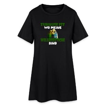 Chez moi, c’est là où sont mes perruches - Robe T-shirt Femme - noir - Devant