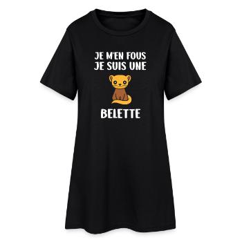Belette Attitude Je M'en Fous - Robe T-shirt Femme - noir - Devant
