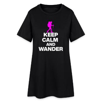 RESTEZ CALMES ET ERREZ-VOUS !, RANDONNÉE LAUFEN TRAIL PINK w - Robe T-shirt Femme - noir - Devant