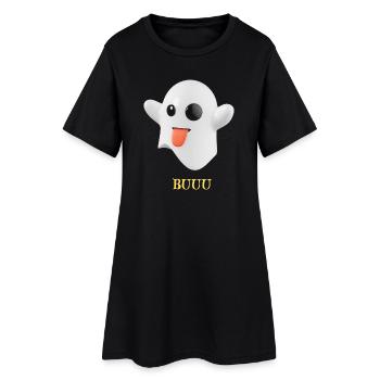 Fantôme duveteux à la langue - Robe T-shirt Femme - noir - Devant