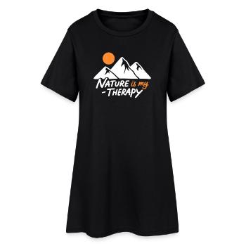 Nature is my Therapy Mountains for Hikers - Women’s T-Shirt Dress - black - Front