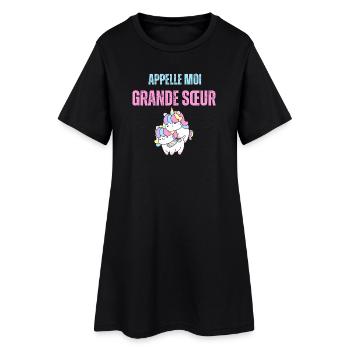 Nenn mich große Schwester Einhorn Schwester Einhorn - Frauen T-Shirt-Kleid - Schwarz - Vorne