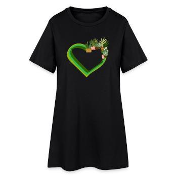 L’amoureux des plantes adore les plantes fleurs succulentes - Robe T-shirt Femme - noir - Devant