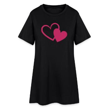 Cœur Cadeau rouge de la Saint-Valentin - Robe T-shirt Femme - noir - Devant