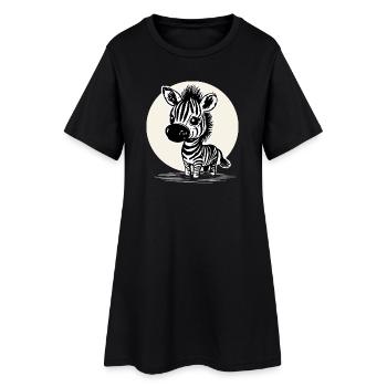 Zèbre mignon – Motif d’animal mignon - Robe T-shirt Femme - noir - Devant