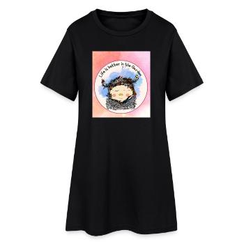 La vie est meilleure dans le jardin – Nain aux fleurs - Robe T-shirt Femme - noir - Devant