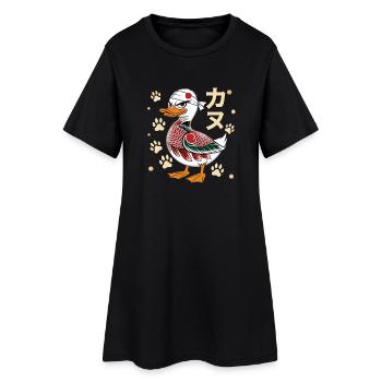 Canard de combat avec symboles japonais et - Robe T-shirt Femme - noir - Devant