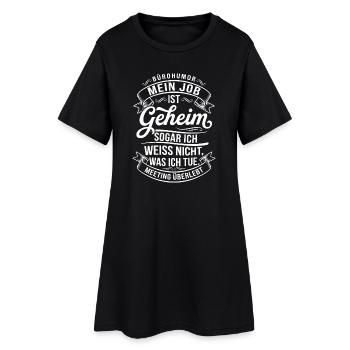 Mein Job Ist Geheim – Vintage Typo Shirt - Frauen T-Shirt-Kleid - Schwarz - Vorne