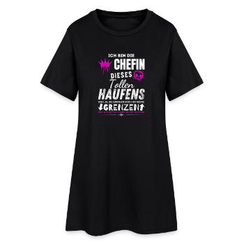 Chefin dieses tollen Haufens Chefin Geschenke - Frauen T-Shirt-Kleid - Schwarz - Vorne