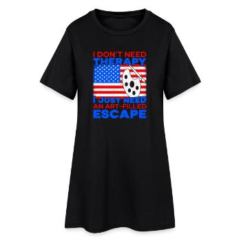 Artiste peintre graphique Je préférerais peindre de l’art - Robe T-shirt Femme - noir - Devant