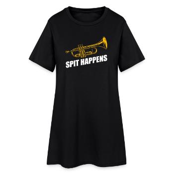 Le crachat se produit trompettiste - Robe T-shirt Femme - noir - Devant