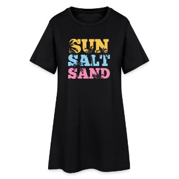 Été - Sable Salé de Soleil - Robe T-shirt Femme - noir - Devant