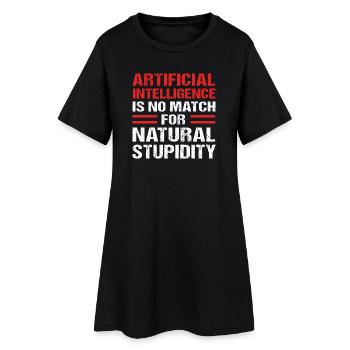 Künstliche Intelligenz GPT - Frauen T-Shirt-Kleid - Schwarz - Vorne