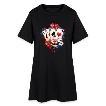 Illustration de cartes de poker et de dés Casino - Robe T-shirt Femme - noir - Devant