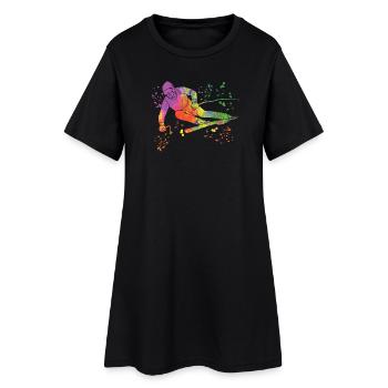Ski alpin Sports d’hiver Ski nordique - Robe T-shirt Femme - noir - Devant