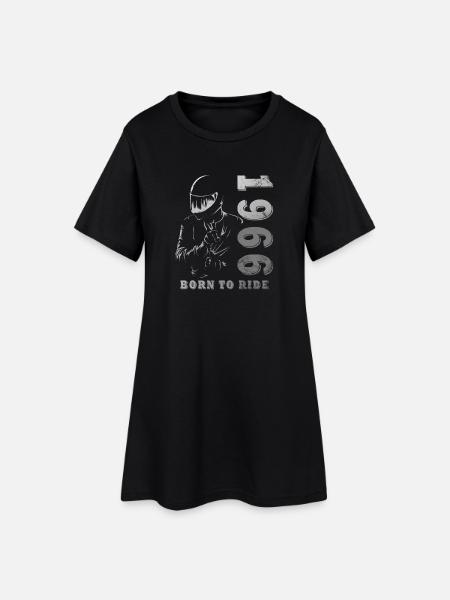 60. Geburtstag Geschenk Motorradfahrer 1966 - Frauen T-Shirt-Kleid - Schwarz
