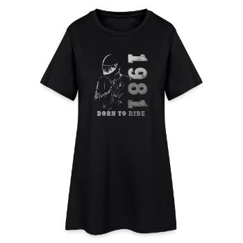 Naissance du motard vintage en 1981 - Robe T-shirt Femme - noir - Devant