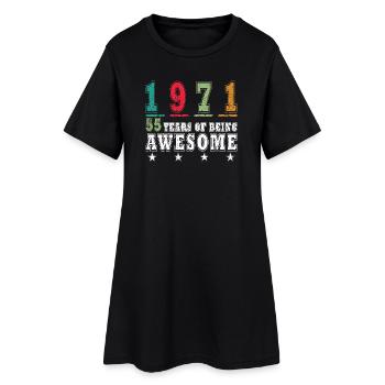 Vintage 1971 Né Anniversaire Rétro - Robe T-shirt Femme - noir - Devant