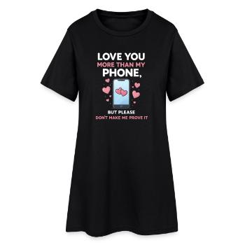 Smartphone drôle Téléphone portable Réseaux sociaux - Robe T-shirt Femme - noir - Devant