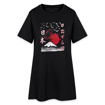 Terre du soleil levant vintage du Japon - Robe T-shirt Femme - noir - Devant