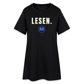 LESEN. Success Edition – Minimalistisches Buch-Des - Frauen T-Shirt-Kleid - Schwarz - Vorne