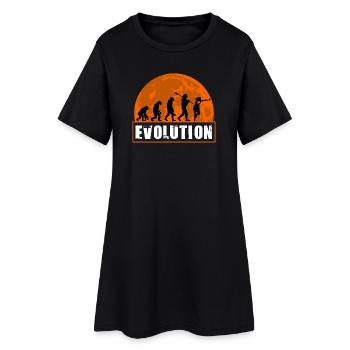 Evolution of Women's Rugby Player Silhouette - Women’s T-Shirt Dress - black - Front