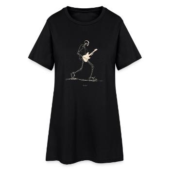 Guitariste squelette avec guitare électrique - Robe T-shirt Femme - noir - Devant