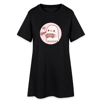 Petit fantôme mignon adore les roulés à sushi - Robe T-shirt Femme - noir - Devant