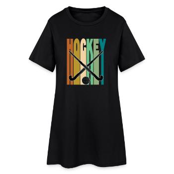 Hockey sur gazon rétro vintage - Robe T-shirt Femme - noir - Devant