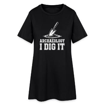 Archéologie Je creuse - Robe T-shirt Femme - noir - Devant