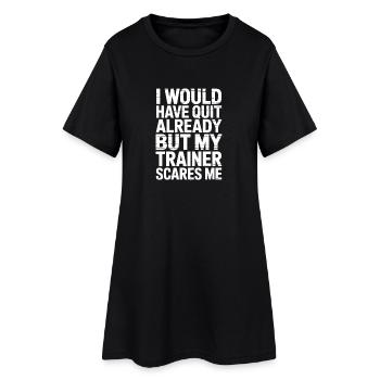 Arrêtez pas encore : Trainer Fear Gym Tee - Robe T-shirt Femme - noir - Devant