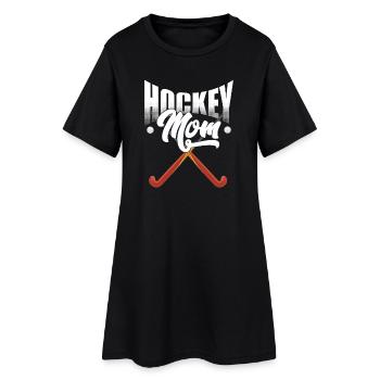 Maman de hockey sur gazon - Robe T-shirt Femme - noir - Devant