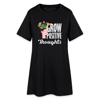 Les plantes passionnées de plantes poussent positivement - Robe T-shirt Femme - noir - Devant
