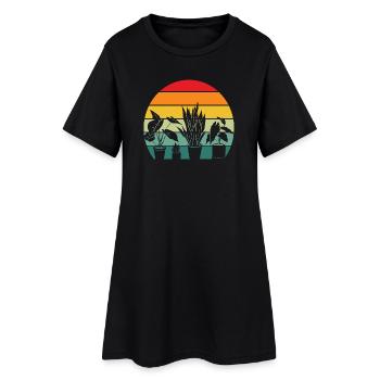 Plantes Rétro Plantes Amantes Succulentes Fleurs - Robe T-shirt Femme - noir - Devant